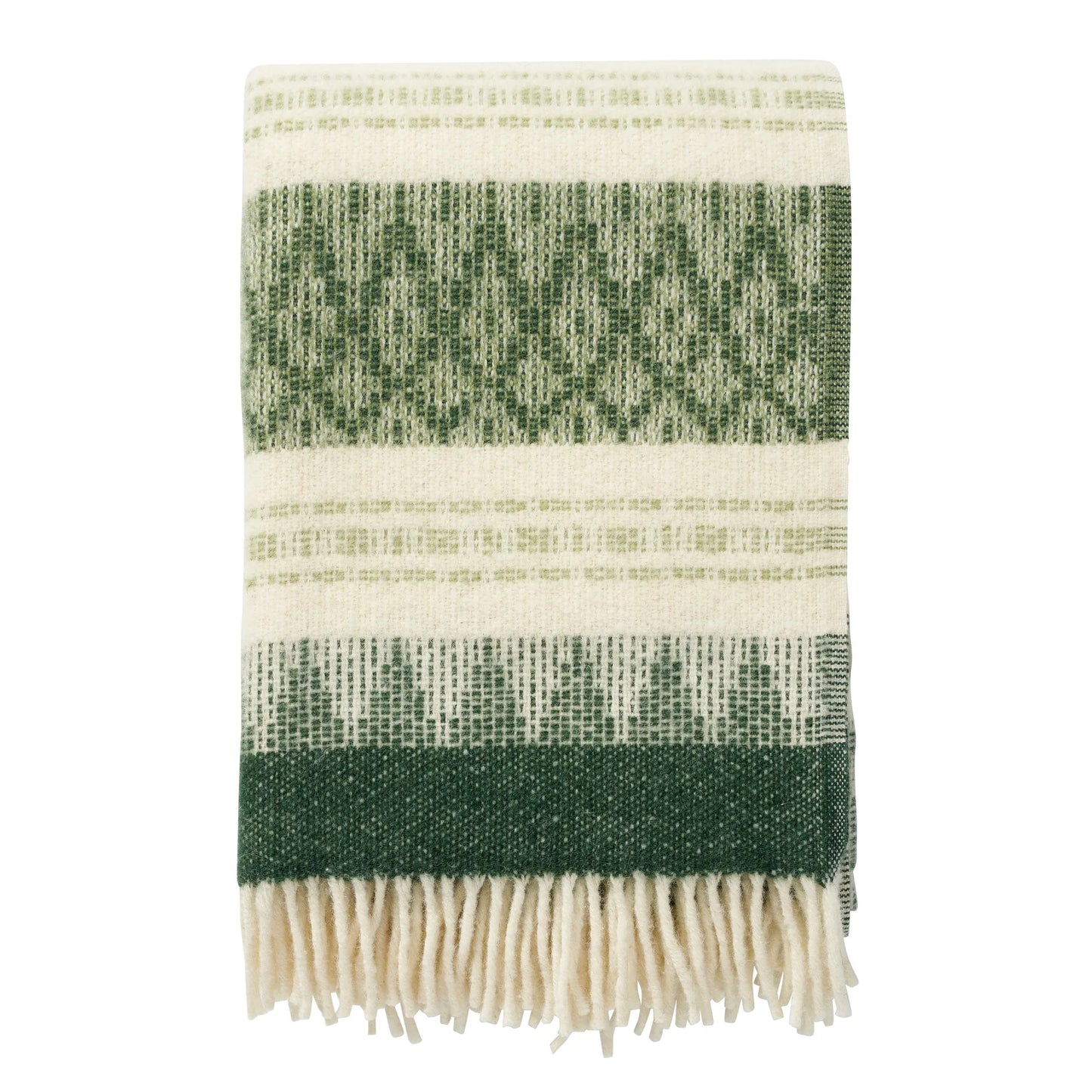 Wolldecke Freja Wood – Waldmuster handgewebt, 100% Wolle, Klippan Yllefabrik Schweden 130x200cm