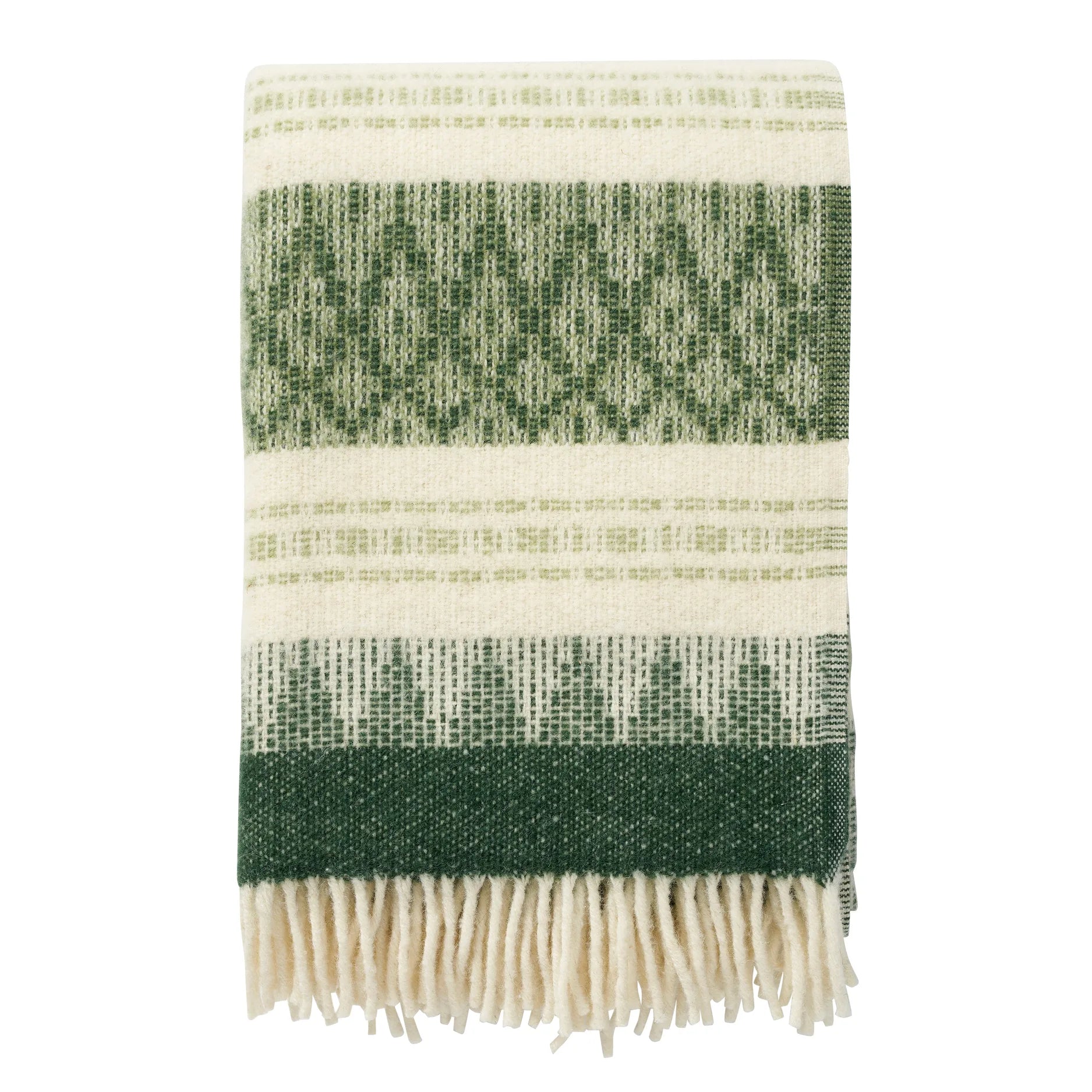 Wolldecke Freja Wood – Waldmuster handgewebt, 100% Wolle, Klippan Yllefabrik Schweden 130x200cm